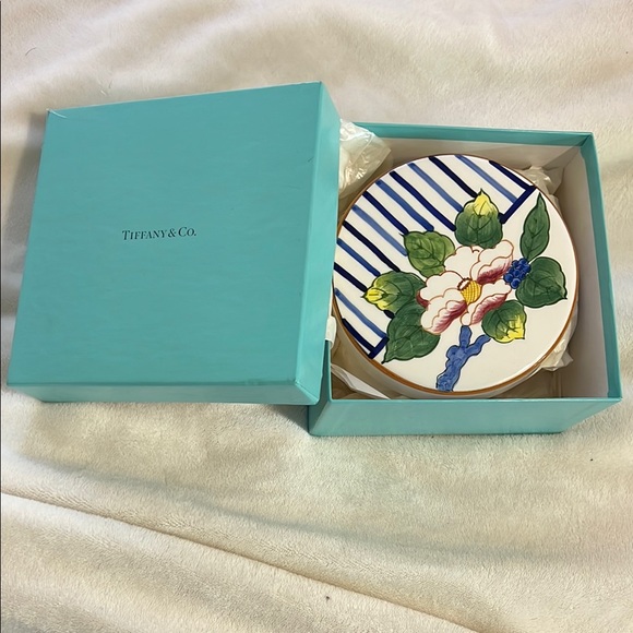 Tiffany & Co. Floral Decorative Plate - Blue and Green